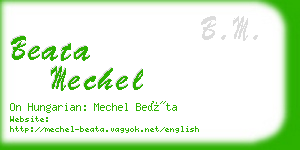 beata mechel business card